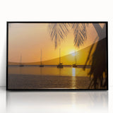 Large abstract wall art of Caribbean Virgin Islands in muted blue and green tones on a framed acrylic.