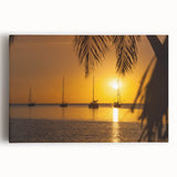 Black and white photo of Caribbean Virgin Islands on stretched canvas, ideal for kitchen wall art.