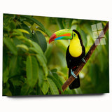 Large abstract wall art of Central America's scenery in muted earth tones on acrylic glass.