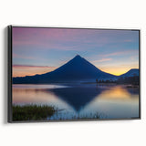 Black and white landscape art painting of a Costa Rican scene on framed canvas, ideal for bedroom wall decor.