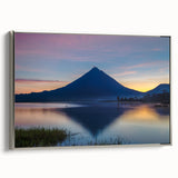 Framed canvas landscape art painting depicting a vintage Costa Rican scenery in vibrant colors.