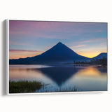 Vintage poster art of Costa Rican scenery on extra-large framed canvas, featuring vibrant colors.