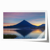 Central American landscape with vibrant green and blue tones on a rolled canvas, ideal for dining room wall art.