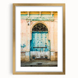 Extra large abstract art print depicting a textured Central American scenery in gold frame, ideal for living room decor.