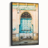 Black and white wall art of a Central American landscape on framed canvas, ideal for bedroom decor.