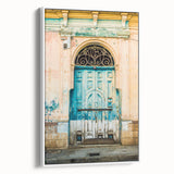 Vintage poster art depicting a colorful Central American landscape on a framed canvas, ideal for living room decor.