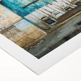 Art deco poster of a Central American scenery in pastel shades on rolled canvas, suitable for dining room wall art.