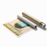 Extra large rolled print of El Salvador scenery with vibrant floral elements, ideal for classy bathroom wall art.