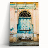 Black and white stretched canvas depicting a serene Central American landscape, ideal for kitchen wall art.