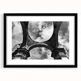 Extra large abstract art print of a colorful, textured Central American scenery on a black framed canvas.