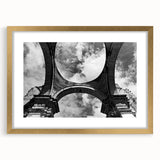 Extra large abstract art print of a Central American scenery in gold frame, featuring textured brush strokes in earthy tones.