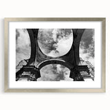 Abstract textured art print depicting a Central American scenery in muted earth tones, framed in silver.