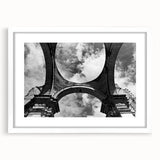 Abstract art print of Central American scenery in muted earth tones, framed with a white mat.