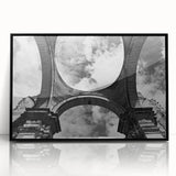 Large abstract wall art featuring a Central American scenery in muted earth tones, framed in black acrylic.