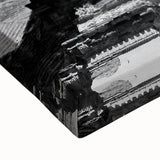 Large art of a Guatemalan landscape in black and white on stretched canvas, suitable for bedroom wall decor.