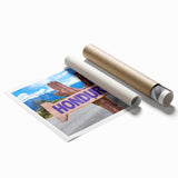 Extra large rolled print featuring a detailed floral art scene in subdued earth tones.