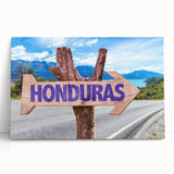 Black and white photograph of a Central American landscape on stretched canvas, ideal for kitchen wall art.