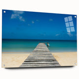 Acrylic print of a Central American landscape in muted earth tones, ideal for dining room decor.