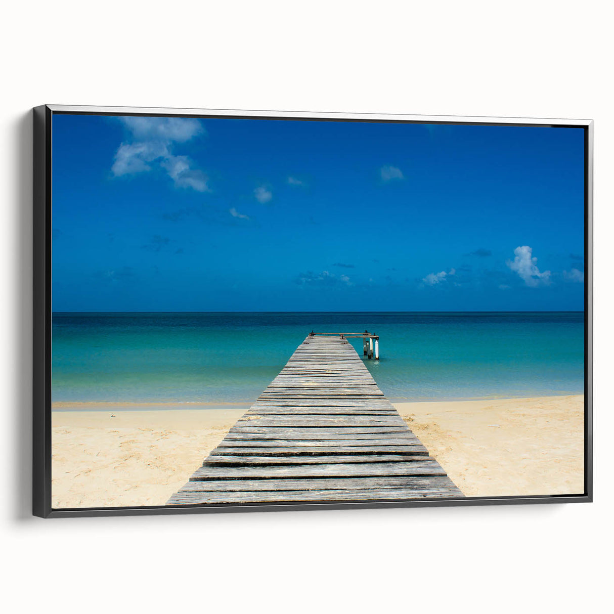 Black and white landscape painting of Central America on framed canvas, suitable for bedroom wall art.