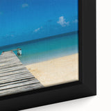 Extra large framed canvas featuring a textured, colorful depiction of a Nicaraguan landscape, ideal for living room decor.