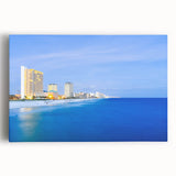 Landscape art painting of Central America featuring vibrant colors on a stretched canvas, suitable for living room decor.