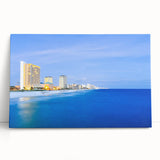Vintage poster art of a colorful Central American scenery on extra large stretched canvas, ideal for living room decor.