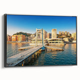 Black and white vintage poster art of an Albanian landscape on framed canvas, ideal for bedroom decor.