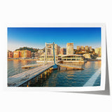 Extra large rolled print of a European Albanian scenery with vibrant floral elements, ideal for dining room wall art.