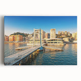 Black and white stretched canvas featuring an Albanian landscape, ideal for kitchen wall art or bedroom decor.