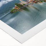 Art deco poster featuring a serene Austrian landscape in muted earth tones on rolled canvas, suitable for dining room decor.