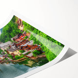 Extra large rolled canvas print featuring line art flowers in muted earth tones, ideal for large living room wall decor.