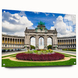 Acrylic print of a European scenery in muted earth tones, suitable for bedroom or dining room decor.