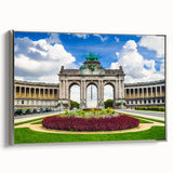 Landscape art painting of a European scenery on a framed canvas, featuring vibrant colors with a vintage poster style.