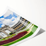 Extra large wall art featuring line art flowers in black on a white background, ideal for large living room decor.