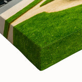 Black and white landscape art painting of a European countryside on stretched canvas, ideal for bedroom wall art.