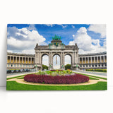 Black and white photograph of a European cityscape on large stretched canvas, suitable for kitchen wall art.