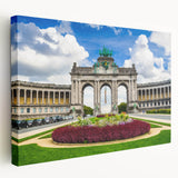 Large wall art on canvas featuring a serene European scenery in muted earth tones, ideal for kitchen wall art.