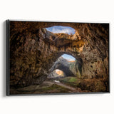 Black and white vintage poster art of a Bulgarian landscape on framed canvas, ideal for bedroom wall decor.