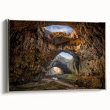 Landscape art painting of a Bulgarian scenery in vibrant colors on a framed canvas, ideal for living room decor.