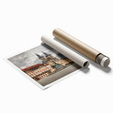 Extra large rolled print of Prague scenery with pastel shades, ideal for classy bathroom wall art.