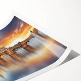 Extra large wall art featuring line art flowers in muted tones on rolled print, ideal for large living room decor.