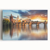Black and white photo of a European cityscape on stretched canvas, ideal for kitchen wall art.