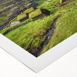 Art deco poster of a European Denmark scenery in pastel shades on rolled canvas, suitable for dining room wall art.