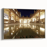 Framed canvas of a vintage-style English landscape painting, featuring muted earth tones, ideal for living room decor.