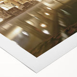 Art Deco poster of Bath, England, in muted blue and gray tones on rolled canvas, suitable for dining room wall art.