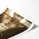 Extra large wall art featuring line art flowers in muted earth tones on a rolled print, ideal for large living room decor.