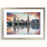Extra large wall art featuring an abstract print of Big Ben in textured gray and silver tones, ideal for living room decor.
