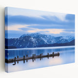 Large art depicting the Cumbria landscape in England on stretched canvas, with muted green and blue tones.