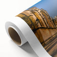Art Deco style poster of Oxford scenery in soft pastel colors on rolled canvas, ideal for nursery wall art.