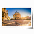 Extra large rolled print of Oxford scenery with floral elements in muted earth tones, ideal for dining room wall art.